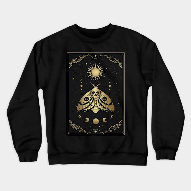 Death Head Moth Crewneck Sweatshirt by Moon Phase Design